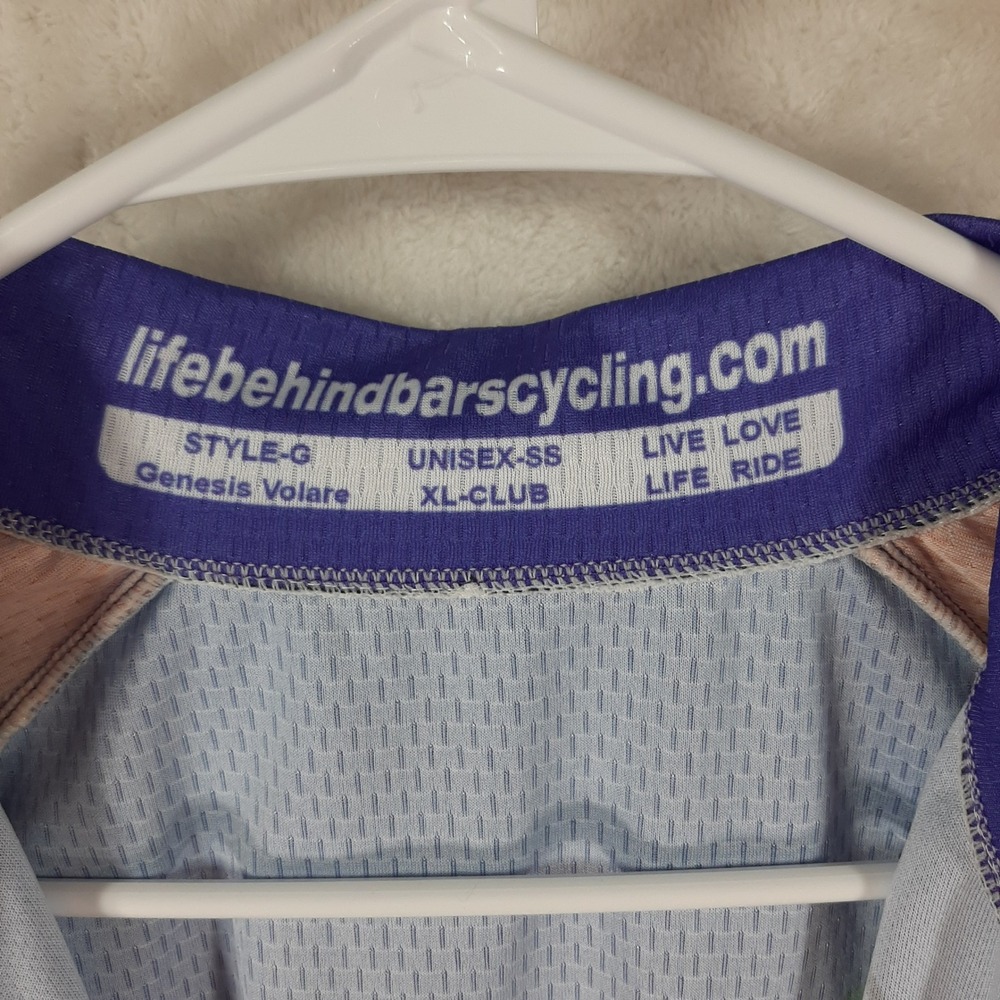 Life Behind Bars Genesis Volare Bayou City Outdoors Cycling Jersey XL Purple - Picture 2 of 9